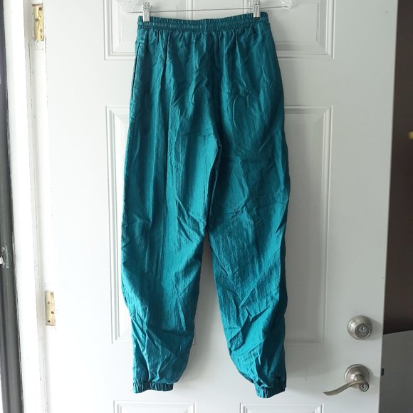 VTG 80s Sunterra Track Suit Set Jacket Pants Size Medium Petite Green Blue Red - Picture 6 of 9